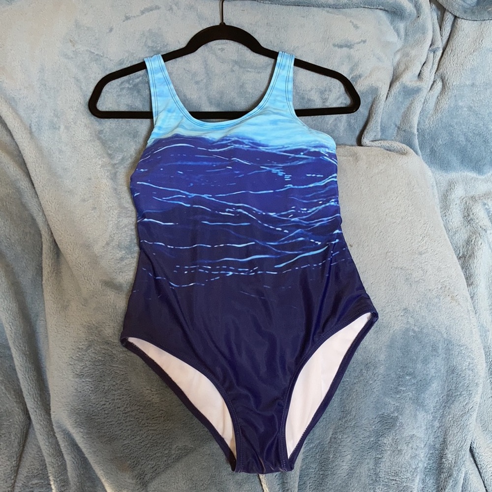 Water blue one piece swimsuit. Size S